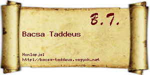 Bacsa Taddeus névjegykártya